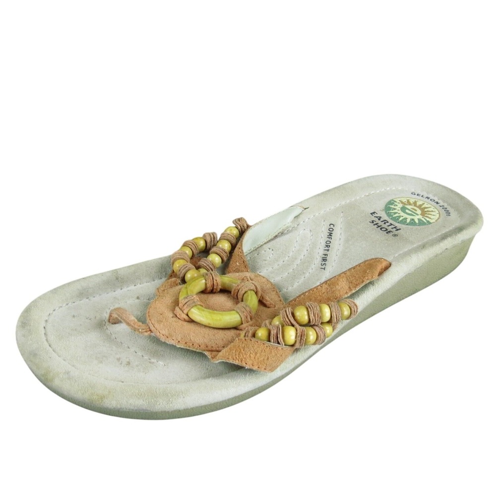 Earth Women's Logan Flip Flop Orange Leather Sz 7.5 Medium Gently Used 2025‎